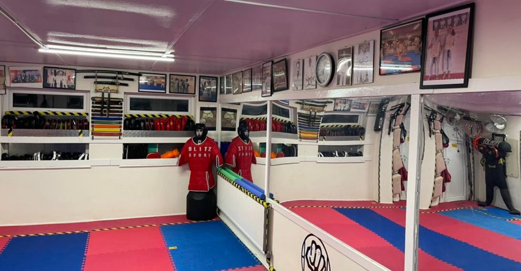Interior of KSD karate dojo in Whitefield, Manchester