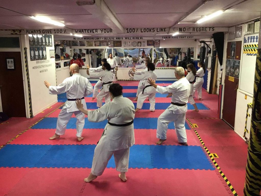 KSD karate students performing a group kata