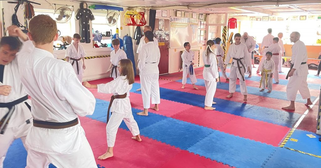 KSD karate students practising multiple angle attack and defence
